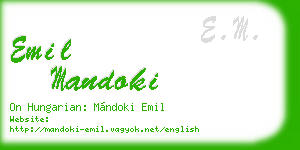 emil mandoki business card